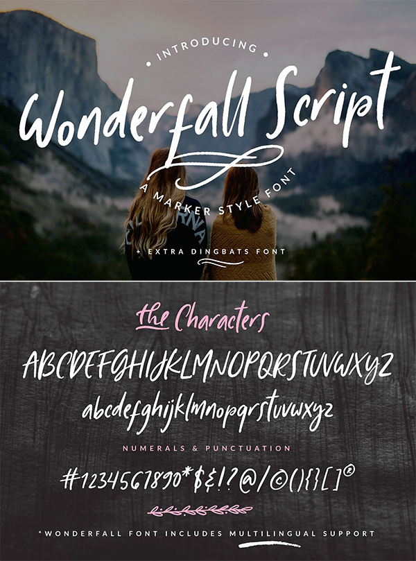 Wonderfall Script + Dingbats