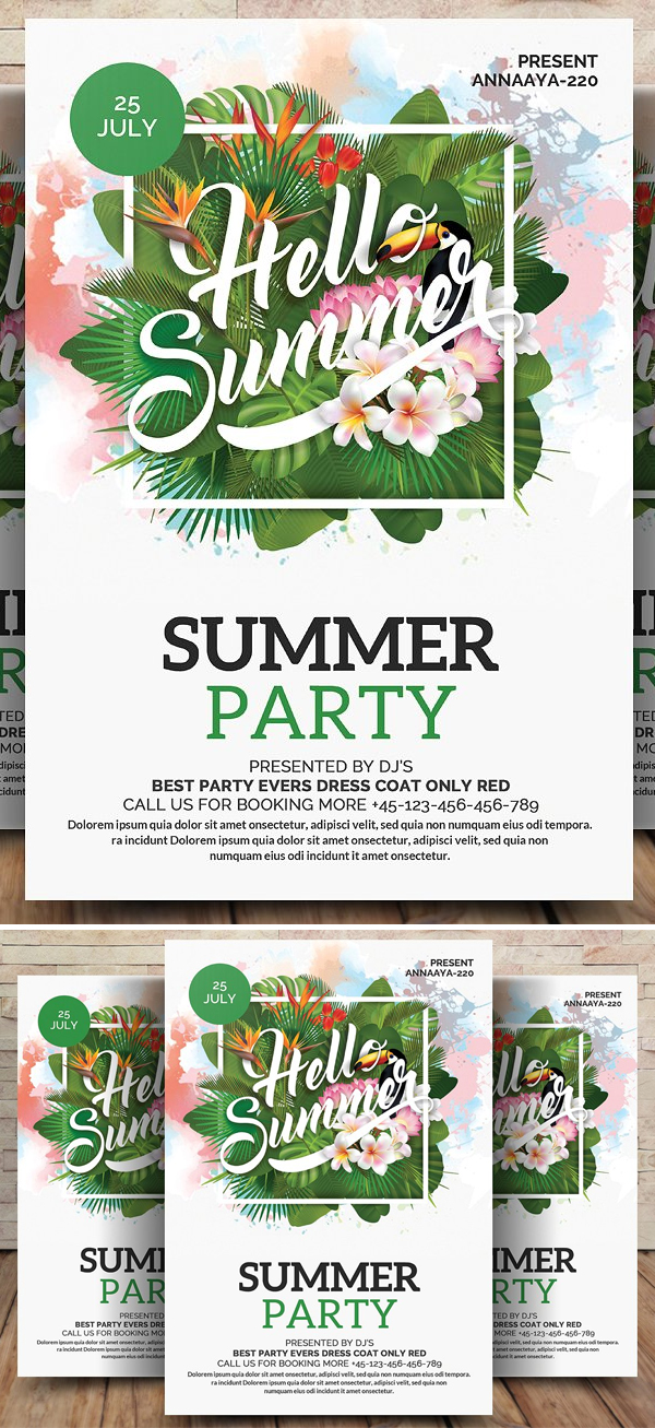 Summer Party Flyer Hello! Summer