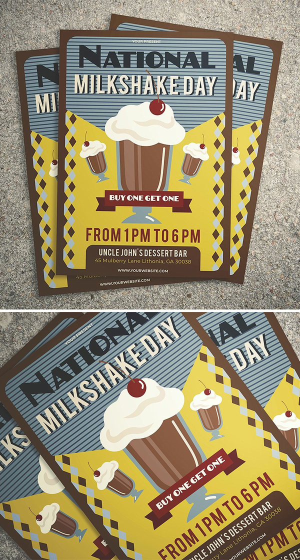 National Milkshake Day Flyer