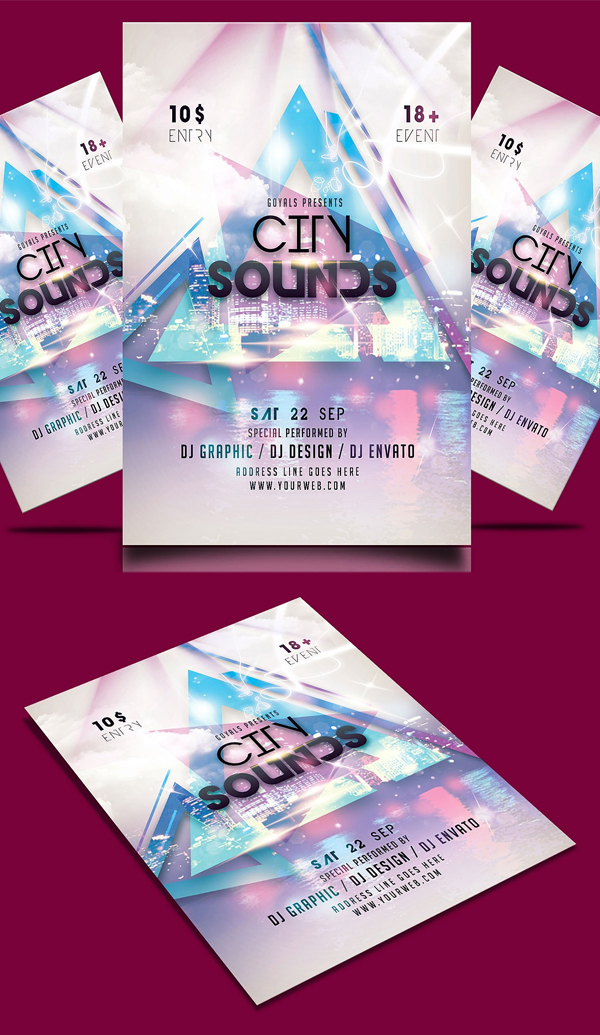 City Sounds Party Flyer Template
