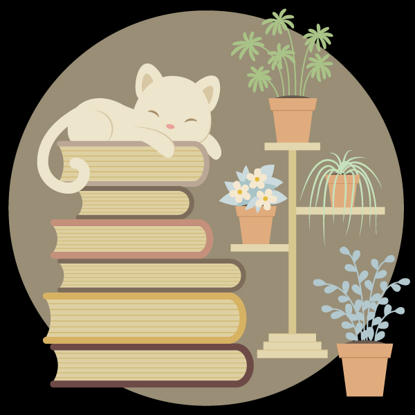 How to Create a Sleeping Cat on a Pile of Books and Indoor Plants in Adobe Illustrator