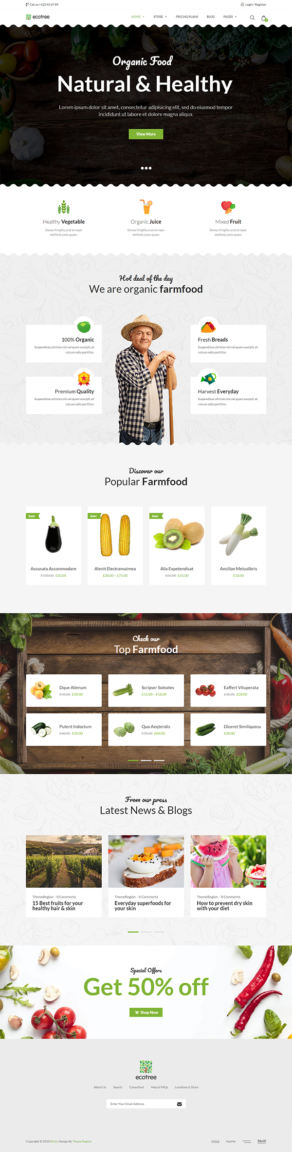 Ecotree – Organic Food WordPress Theme
