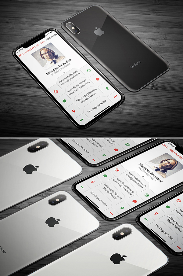 iPhone X Business Card