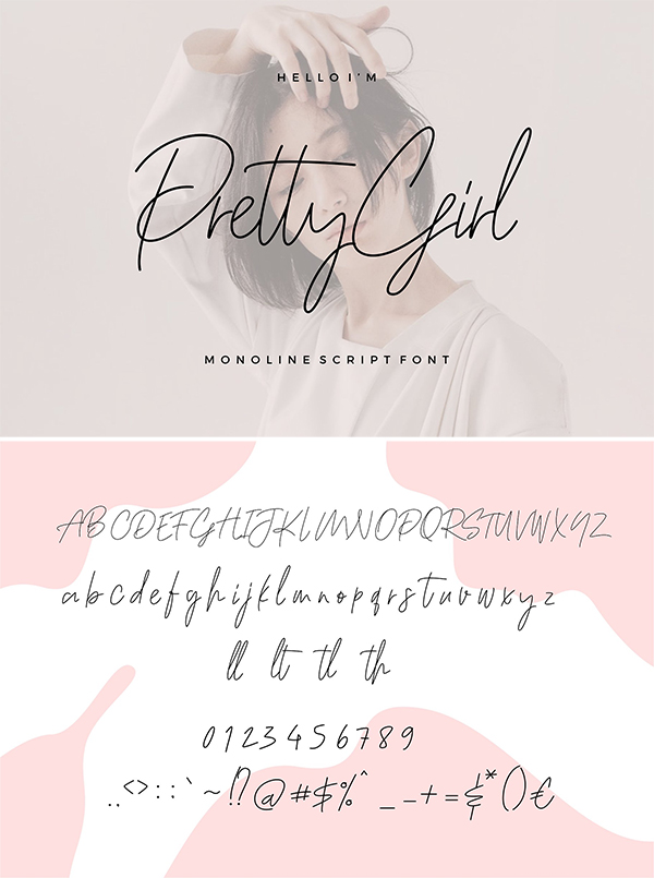 Pretty Girl Monoline Script Font
