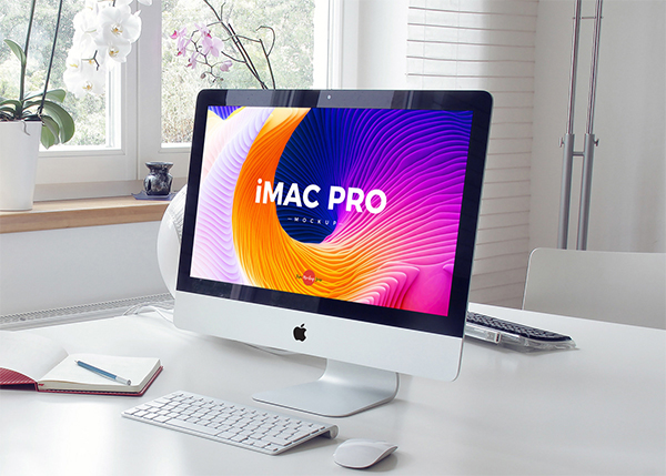 Free Interior iMac Pro Mockup PSD