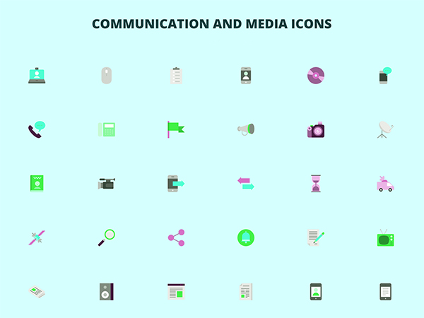 Communication and Media Icons