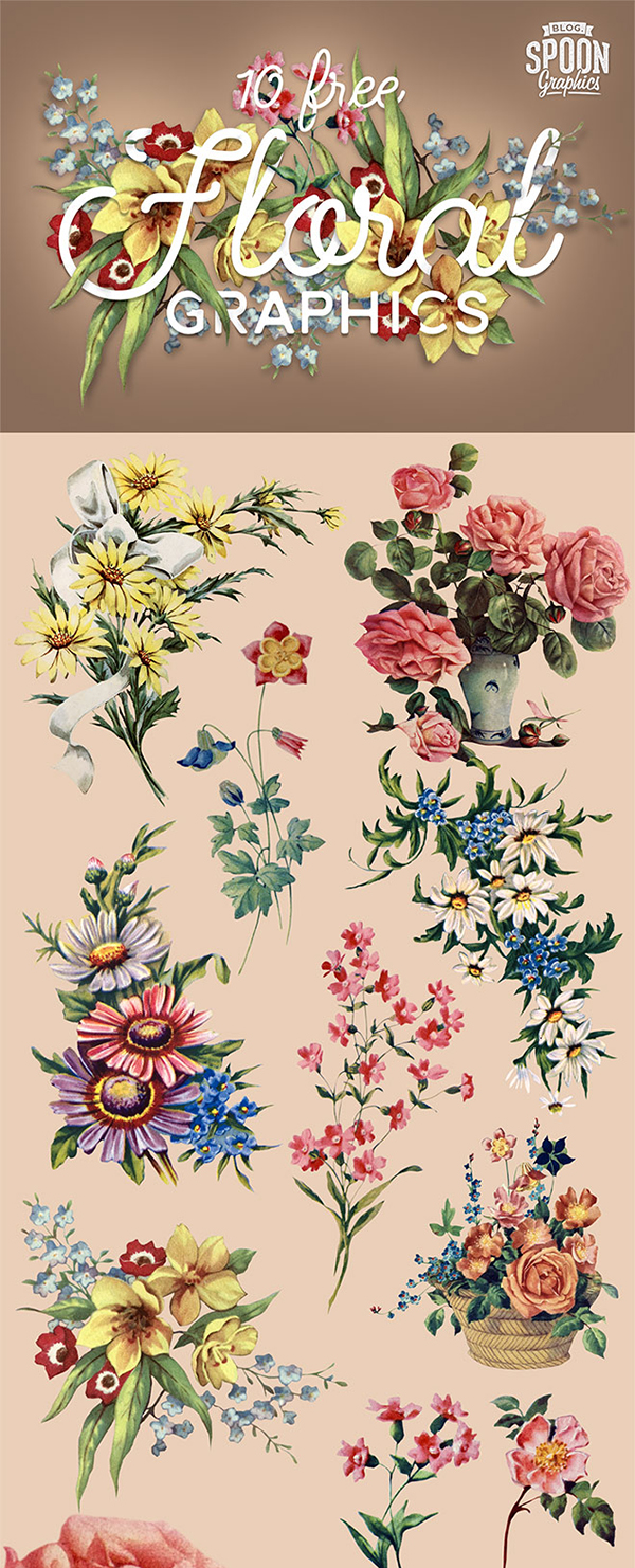 Free Floral PNG Graphics of Flowers & Bouquet Illustrations