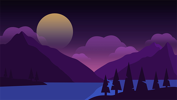 Draw A Flat Vector Landscape Background In Photoshop