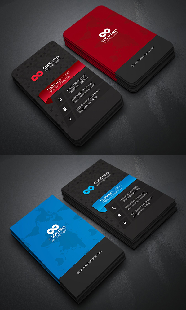 Red & Black Business card design