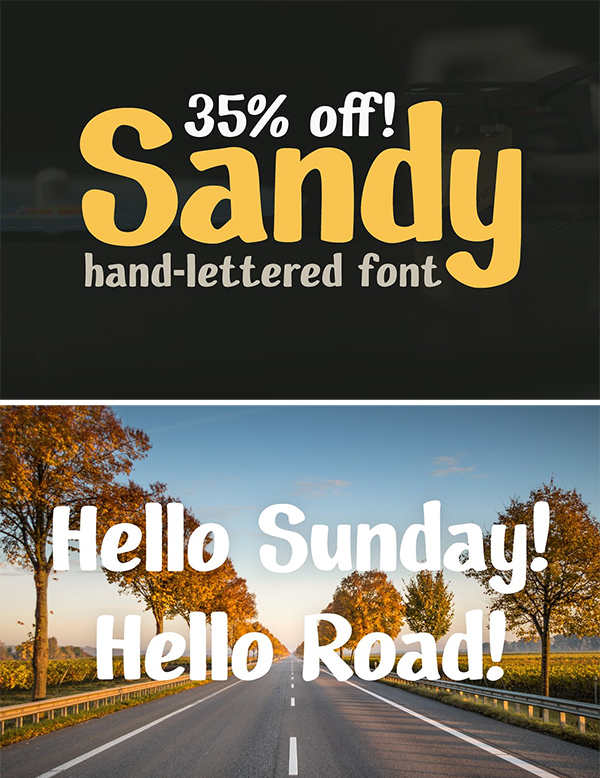 Sandy Handlettered Font