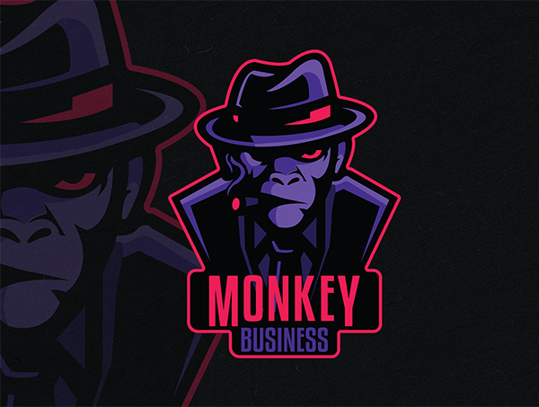 Monkey Business Mascot Logo