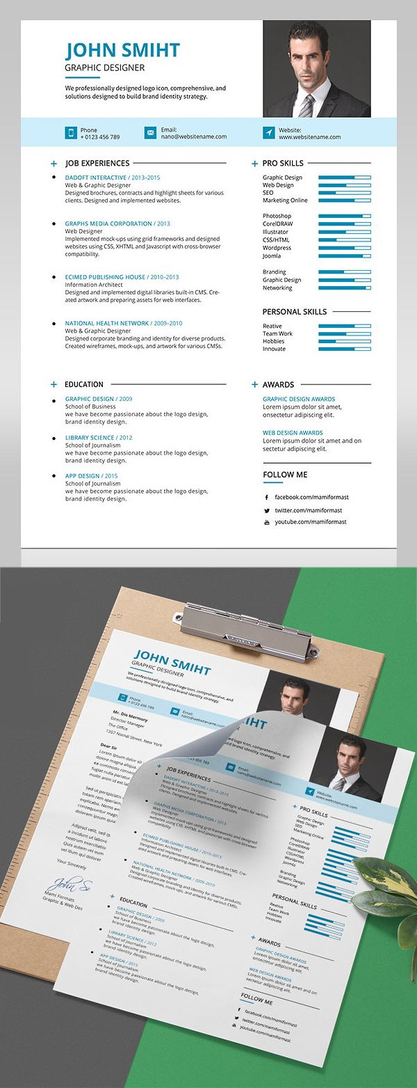 Awesome Resume template With Cover Letter