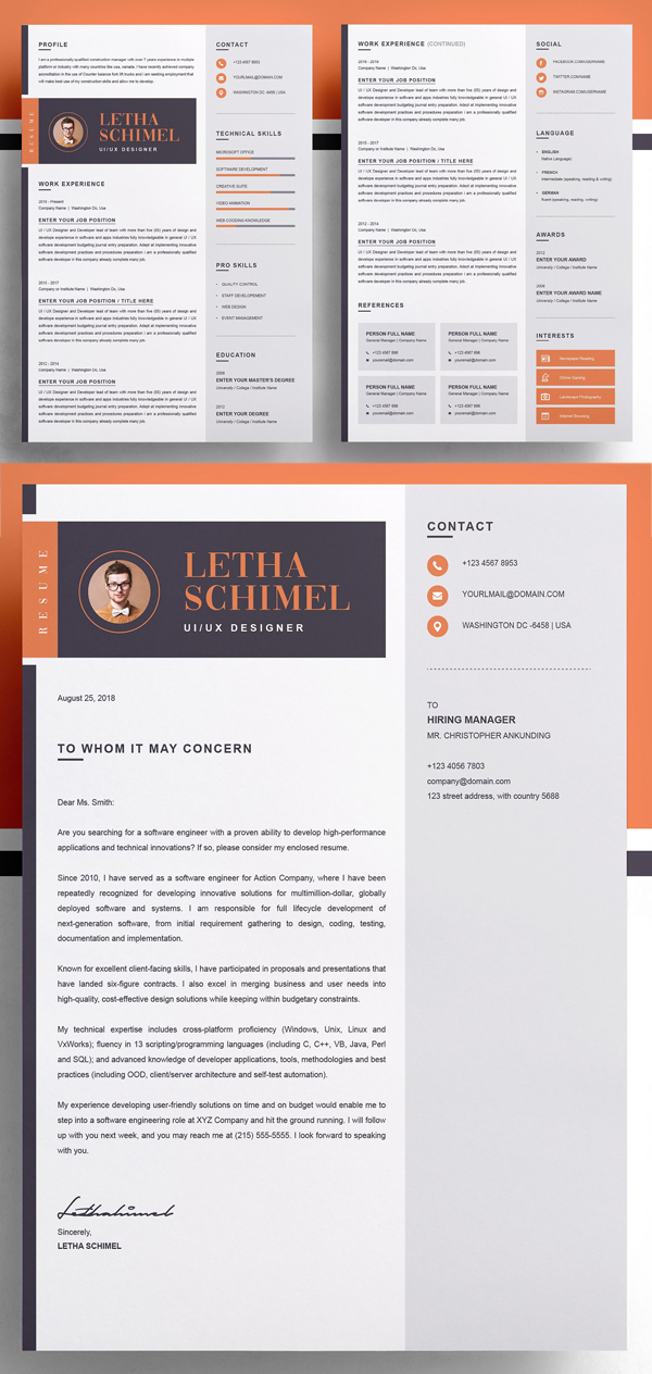 cool resume templates word