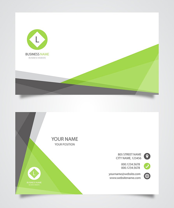 Business Card Template With Abstract