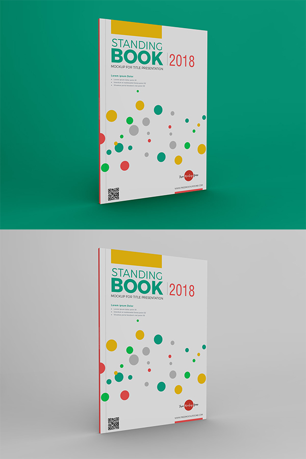 Free Standing Book Mockup For Title Presentation