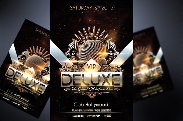 VIP Deluxe Party Gold Flyer Template