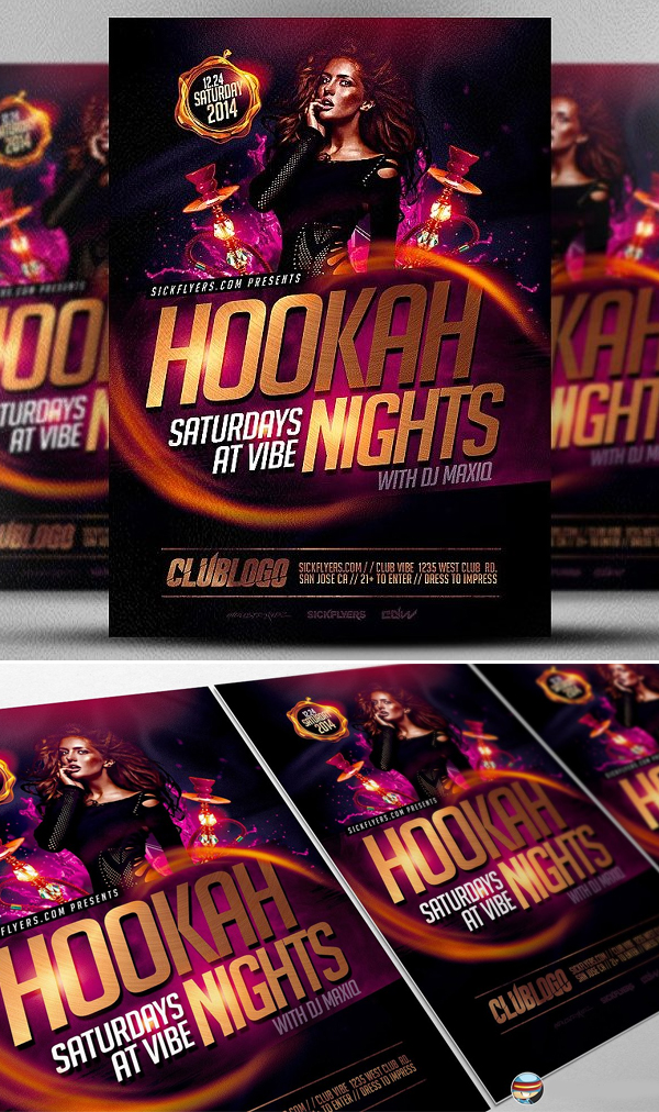 Hookah Night Flyer Template