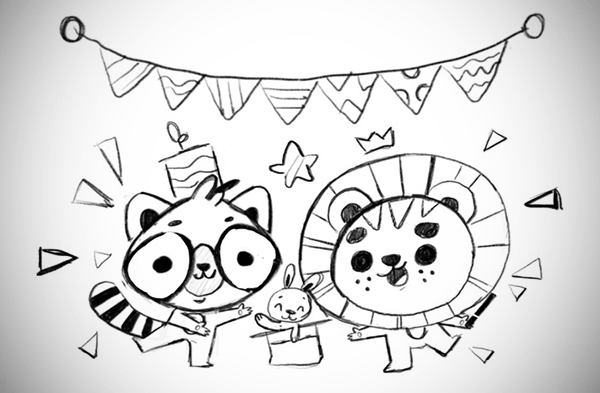 Illustration: Create an Animal Party Scene