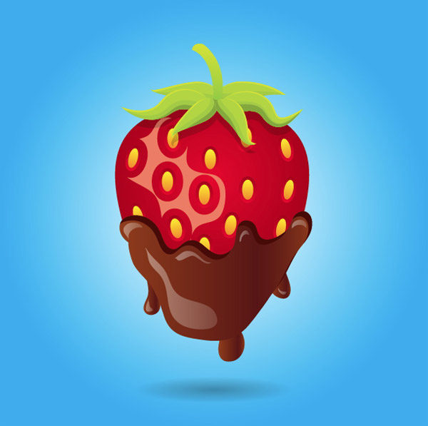 Valentine’s Day Sweets! Chocolate Covered Strawberry Vector