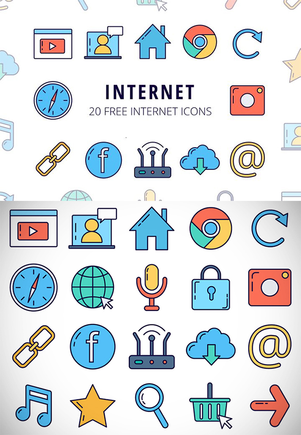 Free Download Creative 20 Internet Vector Icons
