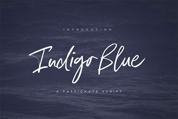 Indigo Blue Font + Swashes