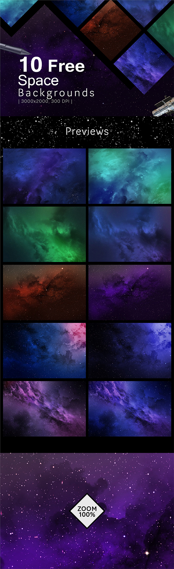 10 Free Space Backgrounds