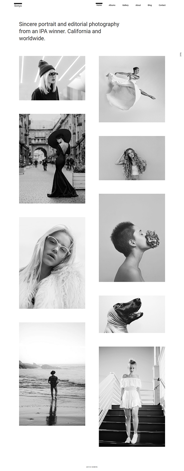 Sonya - Photography WordPress Theme