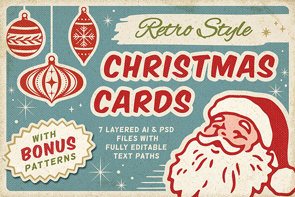 Retro Christmas Cards