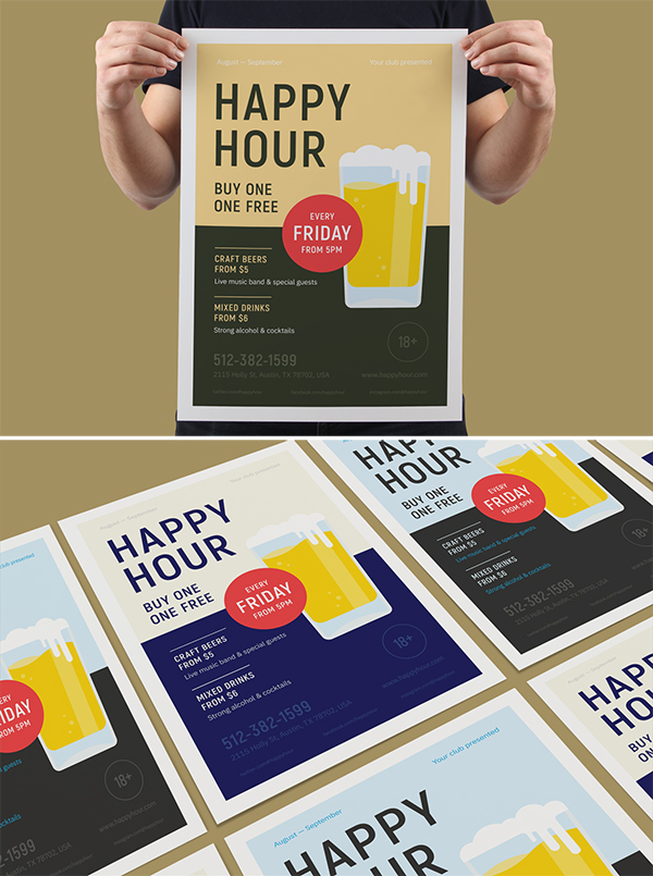 Happy Hour Beer Party Poster