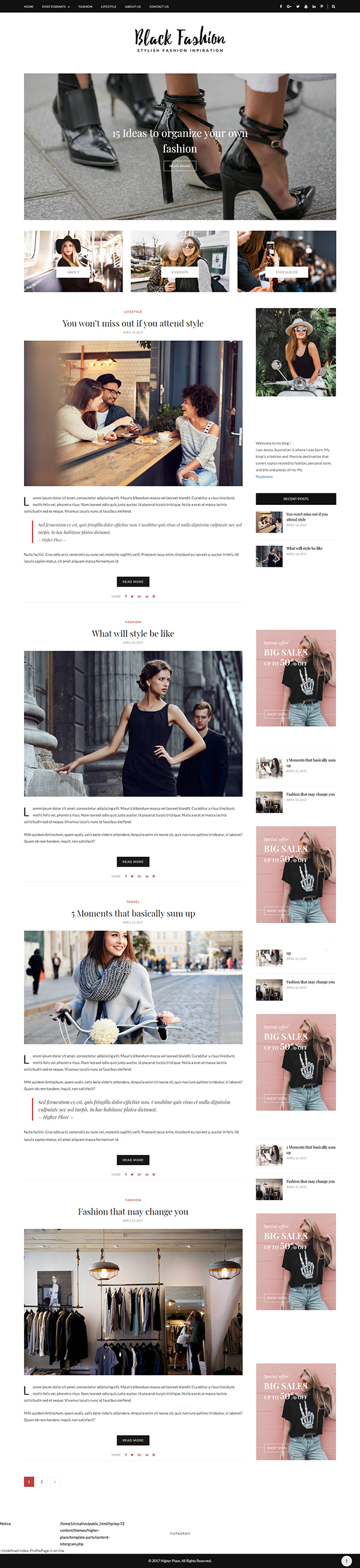 Black Fashion - WordPress Blog Theme