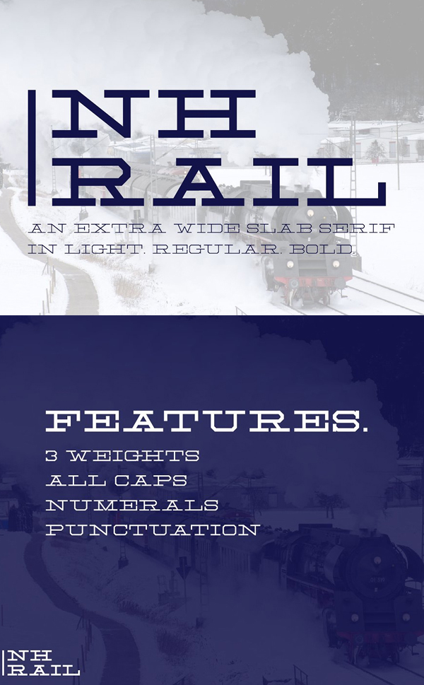 NH Rail – Extra Wide Slab Free Font