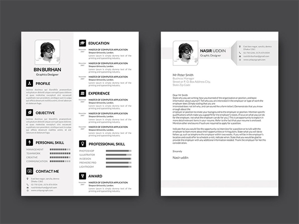 Free Resume Template with Matching Cover Letter