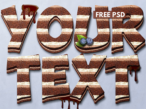 Cream And Chocolate Cake Photoshop Text Effect
