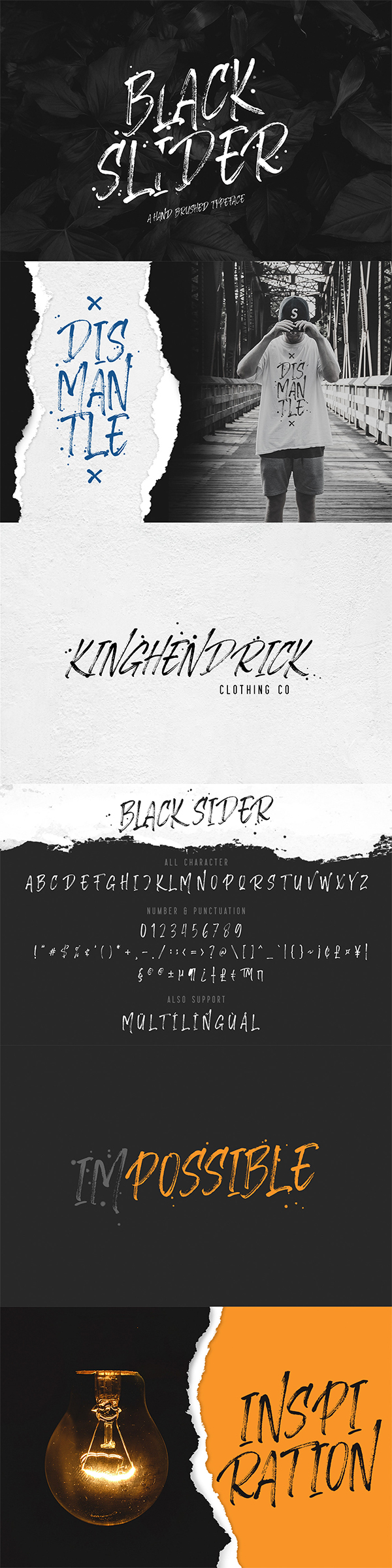 Black Slider - Hand Brushed Typeface