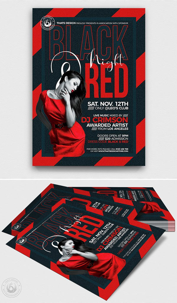 Black and Red Flyer Template