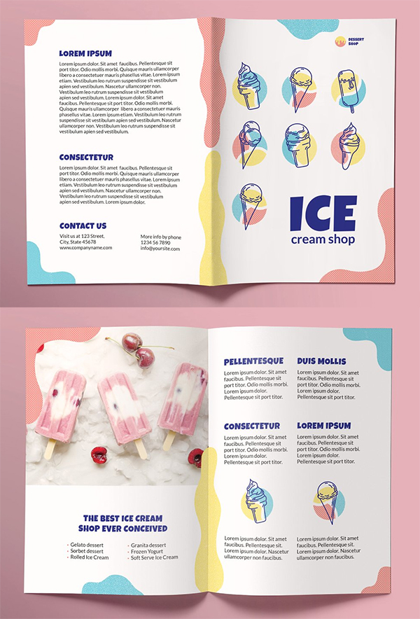 Ice Cream Shop Brochure Bifold