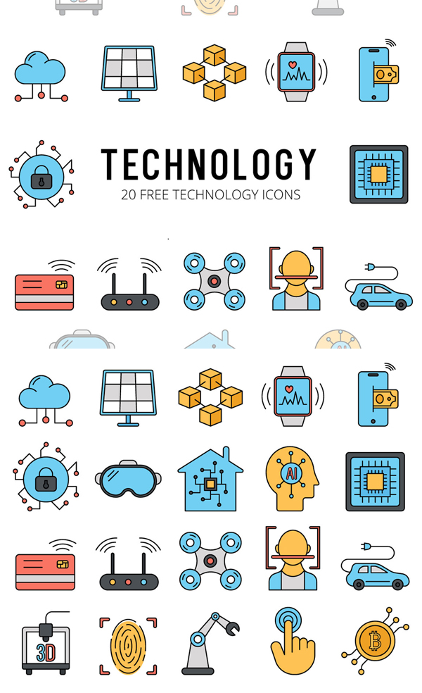 Technology Vector Free Icon Set
