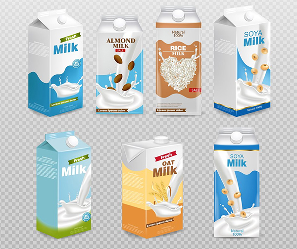 Milk Boxes Collection Set Mockup