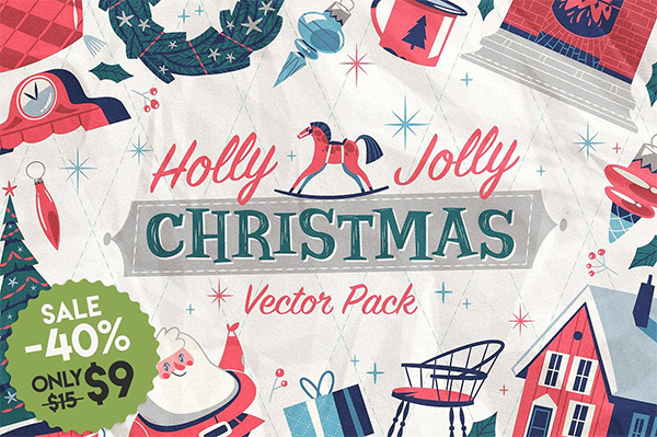 Holly Jolly Christmas Vector Pack