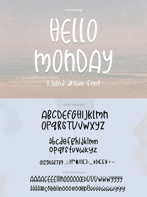 Hello Monday Hand Drawn Font