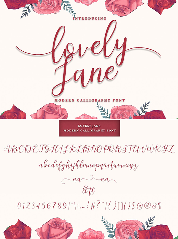 lovely Jane Modern Calligraphy Font