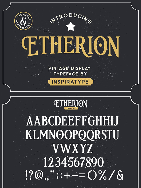 Etherion - Vintage Display Font