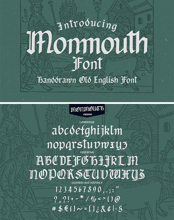 Monmouth Font - Handdrawn