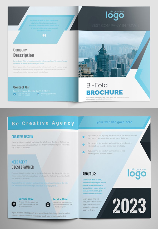 Elegant Corporate Bi- Fold Brochure Template