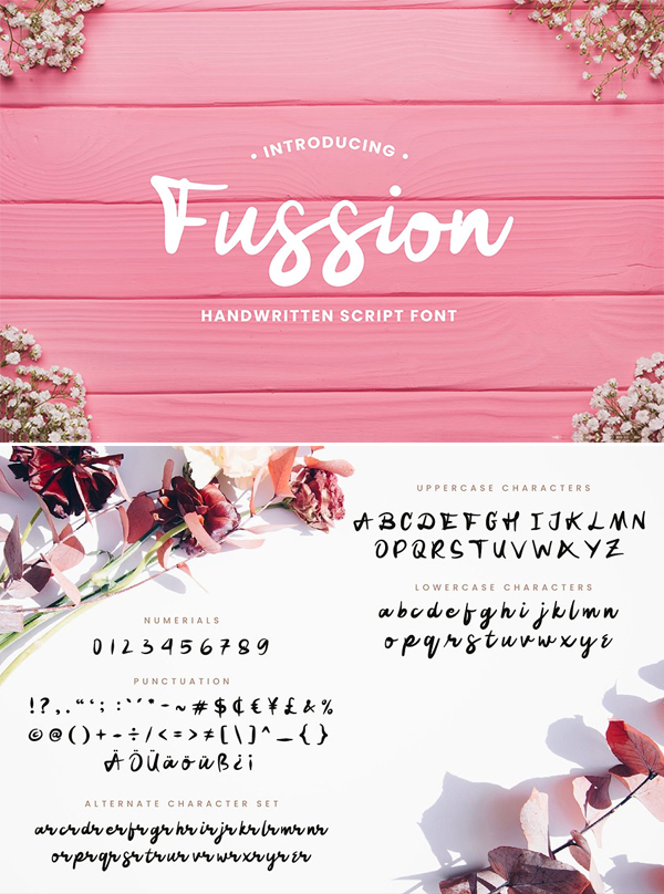 Fussion Handwritten Script Font Design