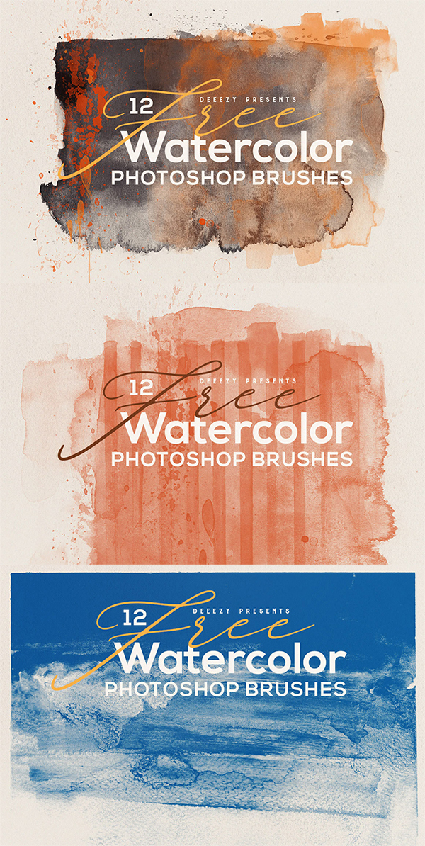 Freebie : 12 Creative Abstract Watercolor Photoshop Brushes