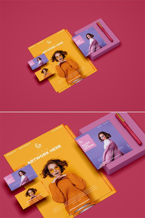 Free Branding PSD Stationery Mockup Design 2019
