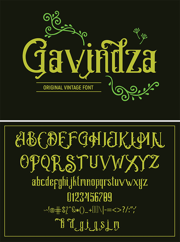 Gavindza Display Font
