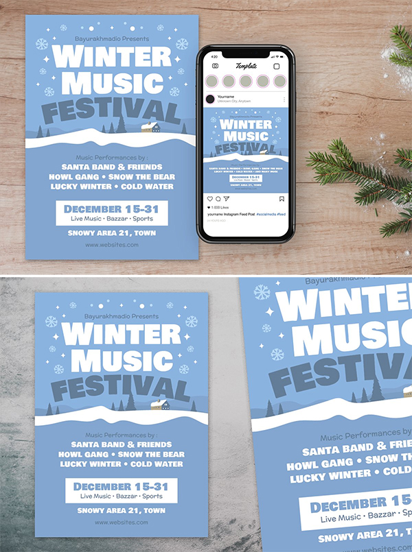 Winter Christmas Music Flyer