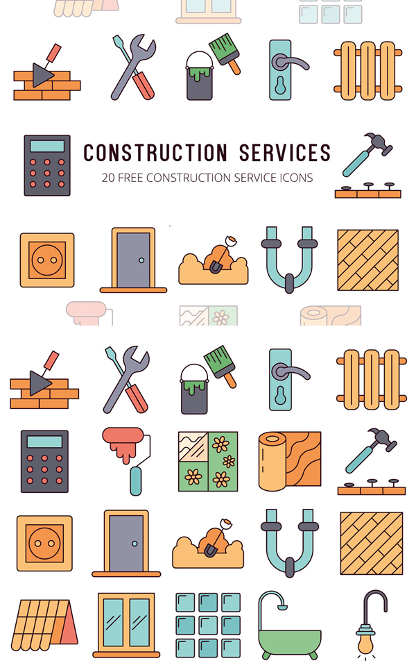 Construction Service Vector Free Icon Set